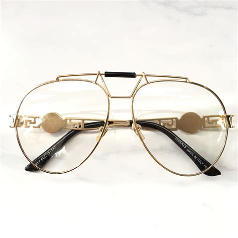 versace brille damen gold|clear versace glasses on face.